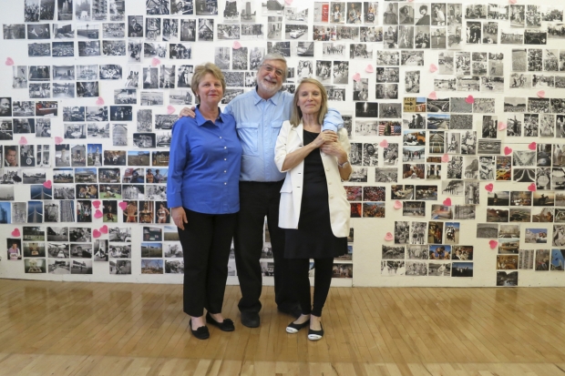 June 24th, 2013. NYC Laffont studio: left to right Marta Hallett, CEO of Glitterati Inc, JP and Eliane Laffont in front of the selected photos of the "Photographer's Paradise" book.